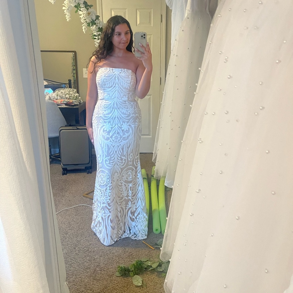 White sequin dress